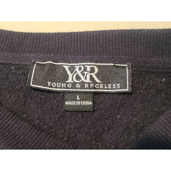 Young Reckless black red cropped colorblock sweatshirt - large - Picture 3 of 5